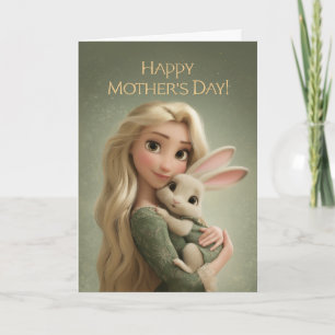 Sweet Mom and Baby Bunny Mother’s Day Card