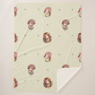 Sweet Mom And Baby Sherpa Blanket