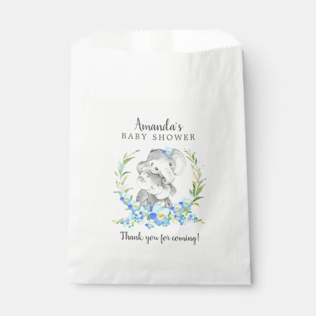 Sweet Mom & Baby Elephant Shower Favour Bags (Front)