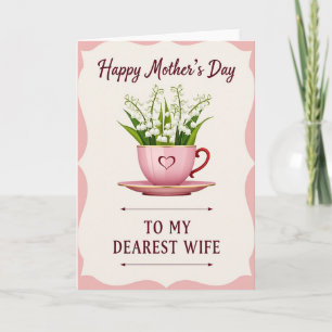 Sweet Mom Floral Heart Teacup Card