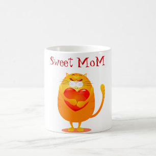 Sweet Mom, funny cat in love Coffee Mug