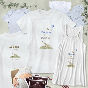 Sweet Mom to Be Bearly Wait Blue Balloon Baby Boy T-Shirt