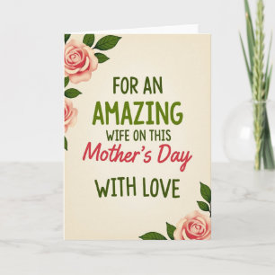 Sweet Mom With Roses Day Card