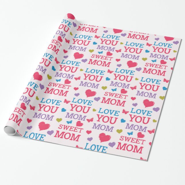 Sweet Mom Wrapping Paper (Unrolled)