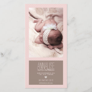 Sweet Moment Photo Baby Girl Faire-part de naissan