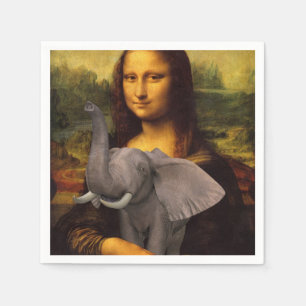 Sweet Mona Lisa Loves Elephant Napkin