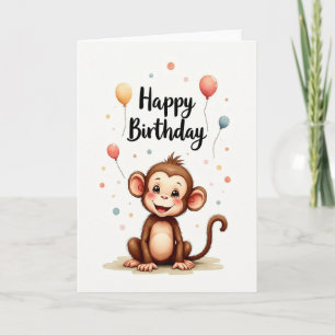 Sweet Monkey Illustration Card