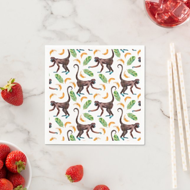 Sweet Monkeys Juggling Bananas Napkin (Insitu)