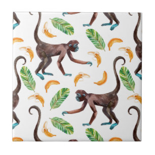 Sweet Monkeys Juggling Bananas Tile
