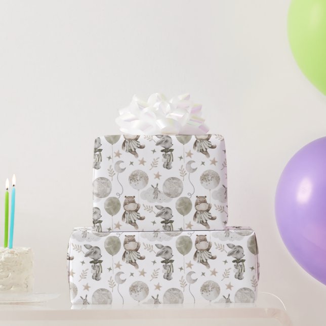 Sweet Moon Dreams Hippo,Toy Bunny, Bunny Wrapping Paper (Party Gifts)