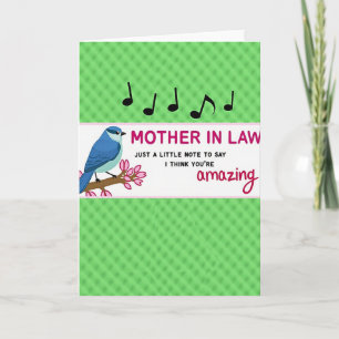 Sweet Mothers Day Bird On Branch Card