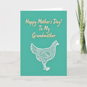 Sweet Mothers Day Chicken Art Card