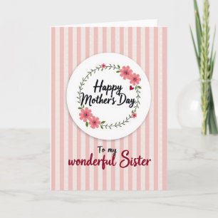 Sweet Mothers Day Floral Wreath Card