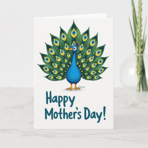 Sweet Mothers Day Peacock Card
