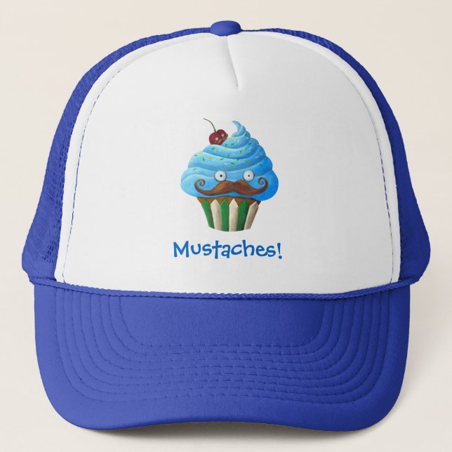 Sweet Moustached Cupcake Trucker Hat (Front)