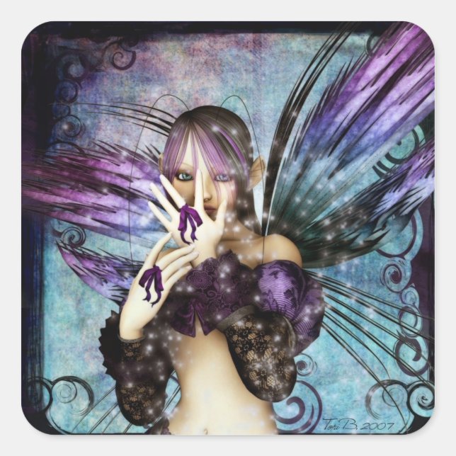Sweet Mystery Fairy Square Sticker (Front)