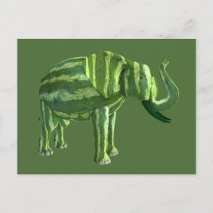 Sweet National Watermelon Day Elephant Postcard