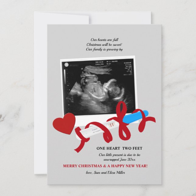 Sweet Noël Grossesse Faire-part (Devant)