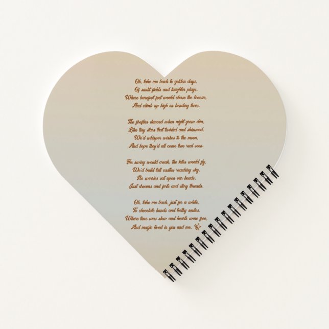 sweet nostalgic  heart shape Notebook (Back)