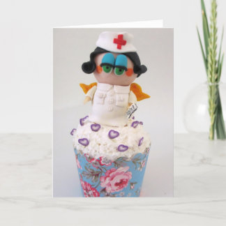 Sweet Nurse Angel Cupcake Greeting Card