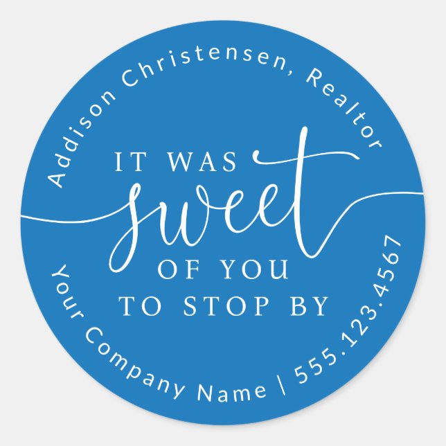 Sweet Of You To Stop By Open House Favour Stickers (Front)