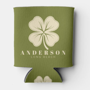 Sweet Olive Four Leaf Clover with Name Can Cooler