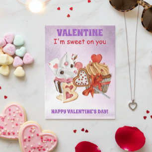 Sweet on you Cupcake valentine's day Postcard