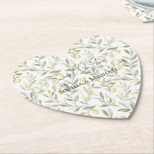 Sweet On You Lemons Wedding Paper Coaster
