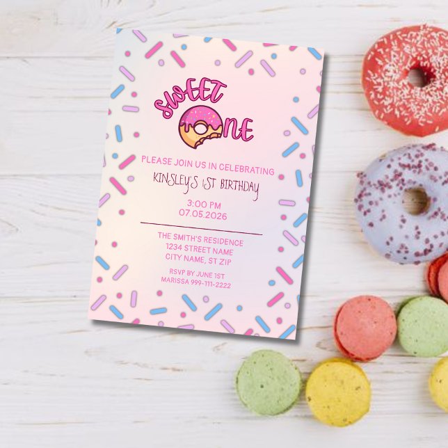 Sweet One 1er anniversaire Invitation (Créateur téléchargé)