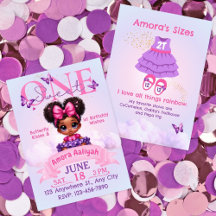 Sweet ONE Afro Puff Baby Girl 1st Birthday  