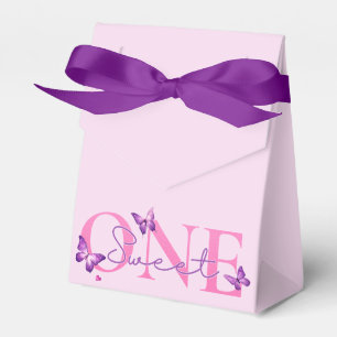 Sweet ONE Afro Puff Baby Girl Pastel 1st Birthday Favor Box