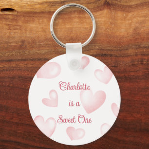 Sweet One, Any Name, Sweetheart One Party, Heart Keychain