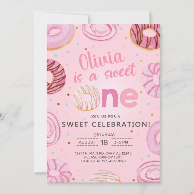 Sweet One beigne la fille d'abord, invitation de 1 (Devant)