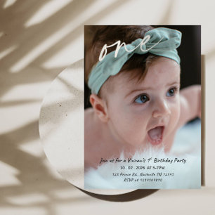 Sweet One Birthday - Baby Girl 1st Birthday Party Invitation