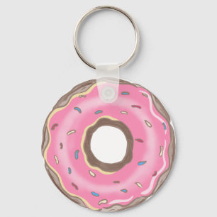 Sweet One Birthday Girl Pink Doughnut Keychain
