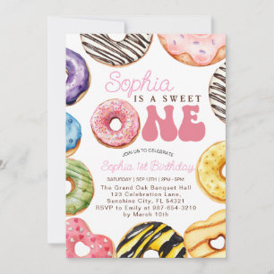 Sweet One Birthday Invitation, 1st Birthday Girl  Invitation