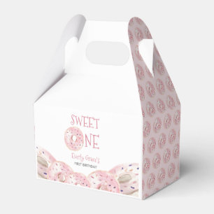 Sweet One Boho Watercolor Doughnut theme 1st birth Favor Box