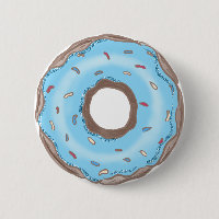 Sweet One Boys Blue Donut Birthday Favors Button