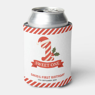 Sweet One Christmas First Birthday Can Cooler