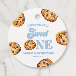 Sweet One Cookies and Milk 1st Birthday Party Favour Tags