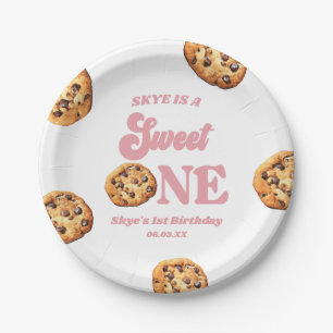 Sweet One Cookies and Milk 1st Birthday Party Paper Plate