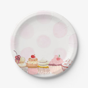 Sweet One Cupcake Birthday Party  Paper Plate