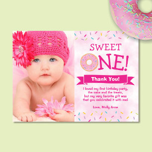 Sweet ONE Donut 1er anniversaire fille Carte de re
