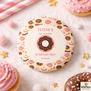 Sweet One Donut 1st Birthday Party Cute Donut 1 Inch Round Button