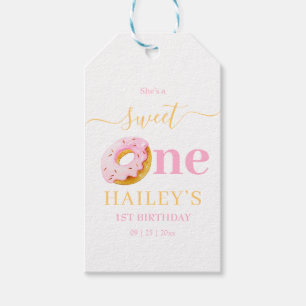 Sweet One Donuts Birthday Invitation, Girls 1st  Gift Tags