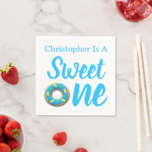 Sweet One Doughnut 1st Birthday Napkin