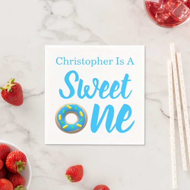 Sweet One Doughnut 1st Birthday Napkin (Insitu)