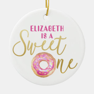 Sweet One Doughnut 1st Birthday Ornament