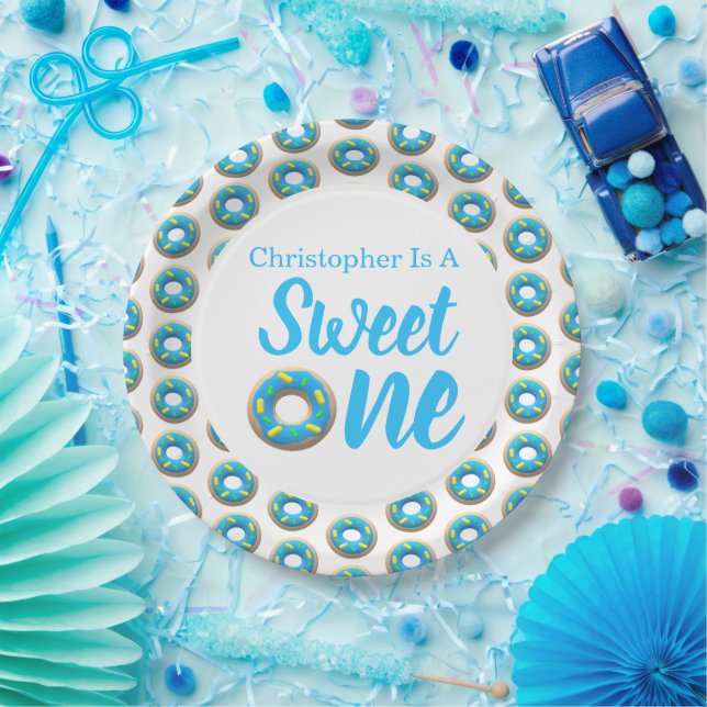 Sweet One Doughnut 1st Birthday Paper Plate (Party)