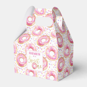 Sweet One Doughnut 1st Birthday Treat Favours Favor Box